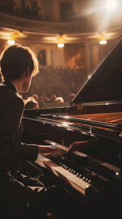Fito al piano y la manija de aprender a pararse frente a una orquesta