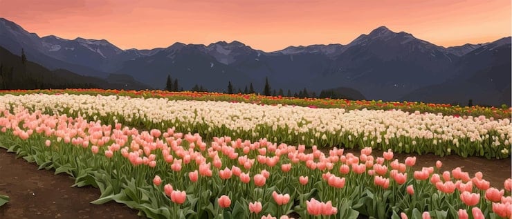 Trevelin se tiñe de colores: arrancó la temporada de tulipanes en el corazón de Chubut